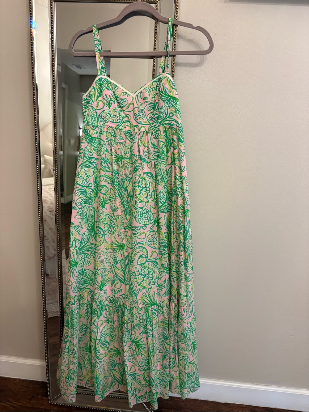 Lilly Pulitzer Pink and Green Maxi Dress